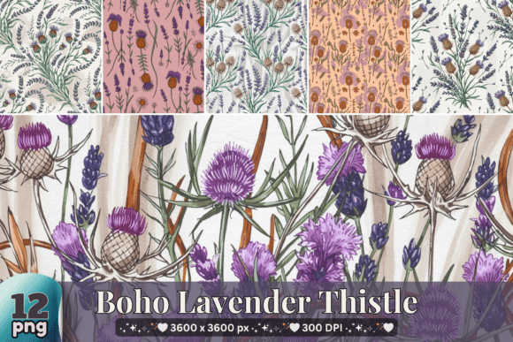 Boho Lavender Thistle Pattern: A Designer's Guide to Floral Elegance