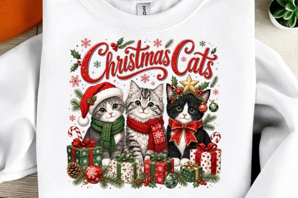 Christmas Cats Sublimation PNG: Festive Feline Designs for Creators