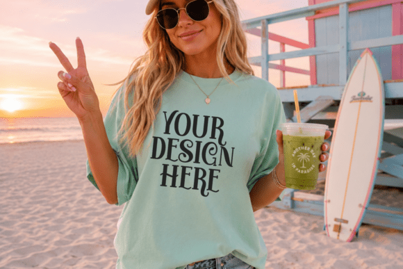 Comfort Colors 1717 Beach T-Shirt Mockup: Elevate Your Brand
