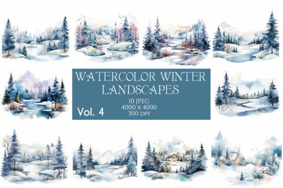 Crafting Winter Magic with Watercolor Landscapes Vol.4