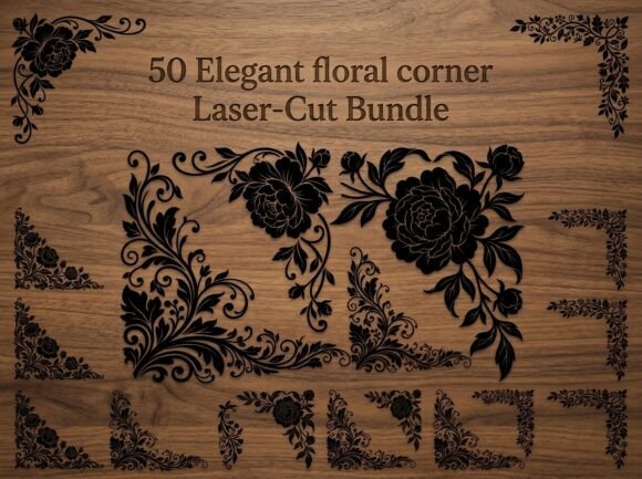 Elegant Floral Corner: Elevate Your Designs with Botanical Artistry