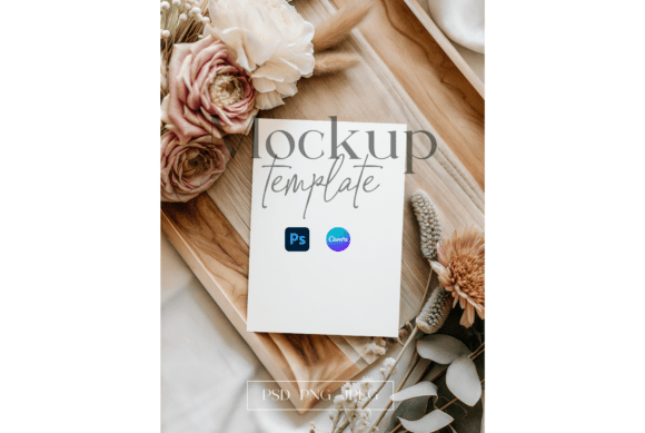 Elevate Your Designs with a 5x7 Card Mockup with Blush Florals