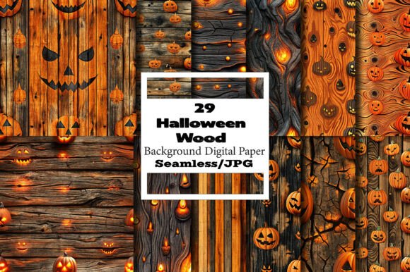 Halloween Wood Digital Papers Bundle: Your Creative Toolkit
