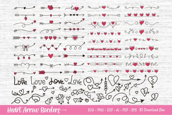 Hand Drawn Heart Arrow Borders SVG: A Designer's Touch