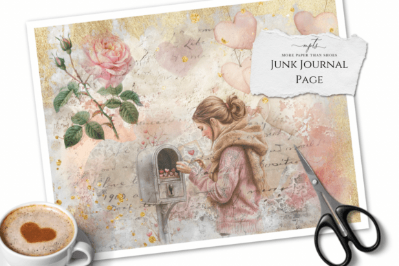 My Valentine’s Junk Journal Page 1: Vintage Romance