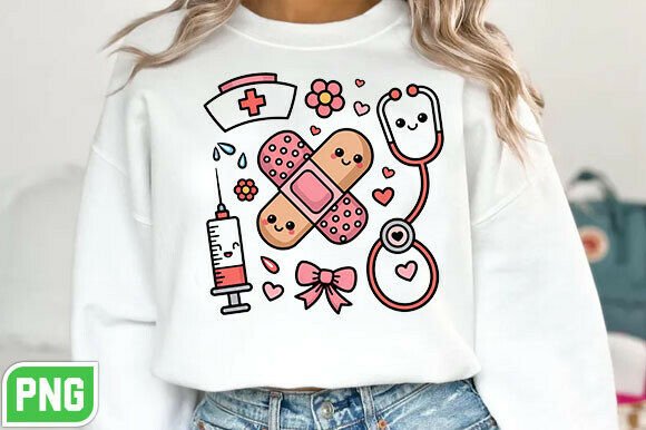 Pink Valentine Nurse PNG: A Sweet Design Asset for Every Creator