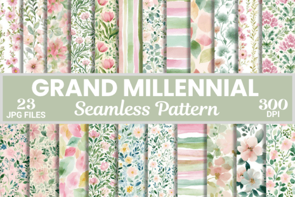 Preppy Grandmillennial Digital Paper: A Fresh Take on Nostalgic Charm