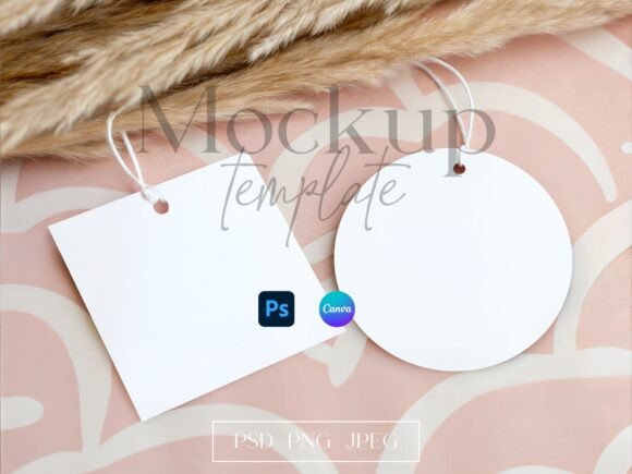 Round & Square Tag Mockup, Boho Style: A Designer's Go-To Asset