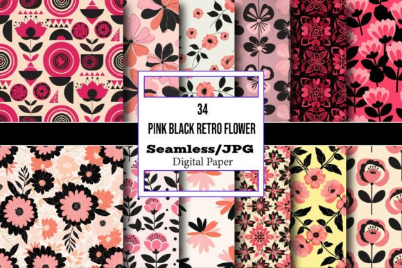 Seamless Pink Black Retro Flower Paper: A Designer's Guide to Versatile Patterns