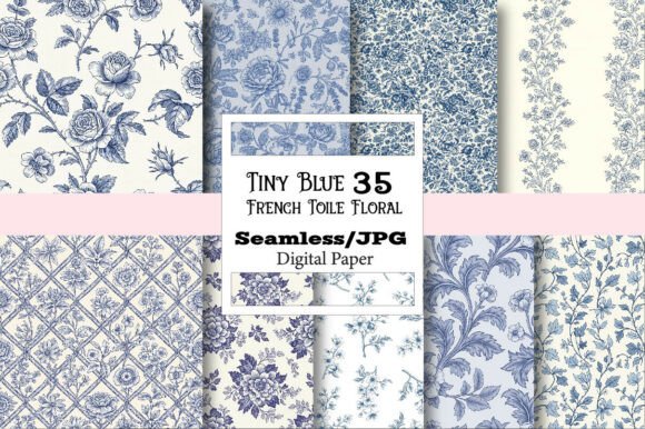 The Timeless Appeal of Tiny Blue French Toile Floral Pattern
